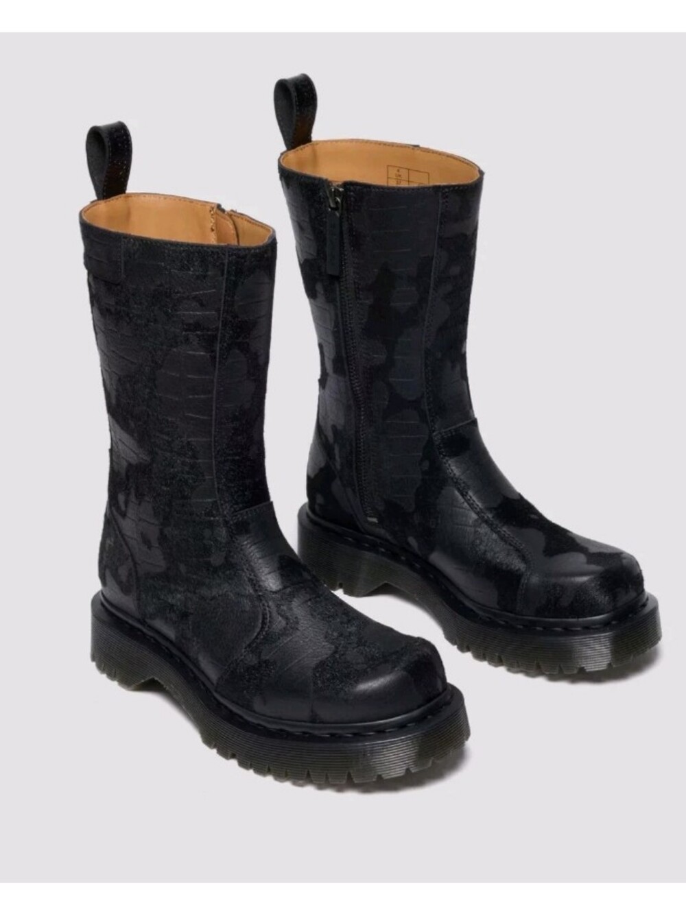 Dr. MARTENS Air Wair Rejena Hair On 🐊Cro Emboss Leather Boots NEW!!!